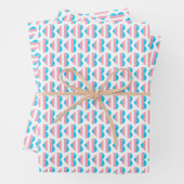 Trans Flag Herzmuster Geschenkpapier Set (Beispiel)