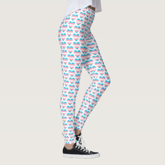 Trans Flag Herzmuster Leggings (Rechts)
