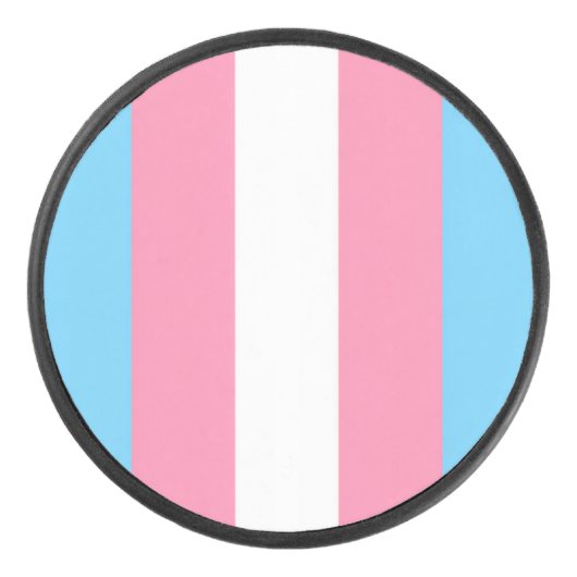 trans flag on hockey puck (Vorderseite)