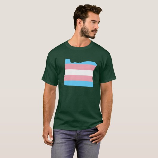 Trans Flag Oregon LGBT Pride Support funny T-Shirt (Vorne ganz)