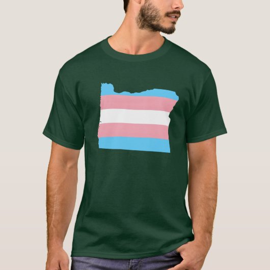 Trans Flag Oregon LGBT Pride Support funny T-Shirt (Vorderseite)