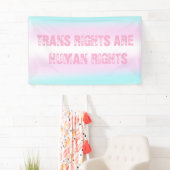 Trans Flag Slogan Trans Rechte sind Menschenrechte Banner (Insitu)