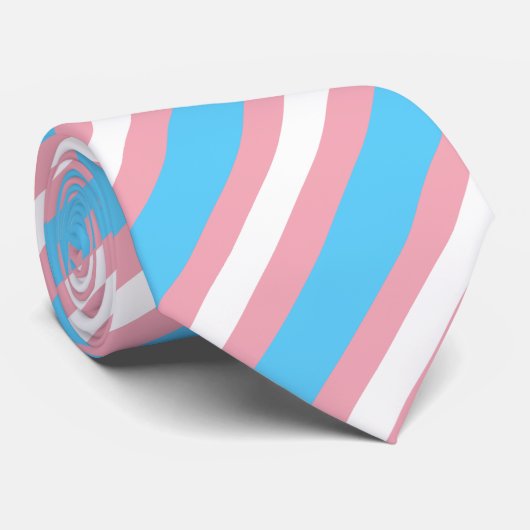 Trans Flag Stripes Krawatte (Gerollt)