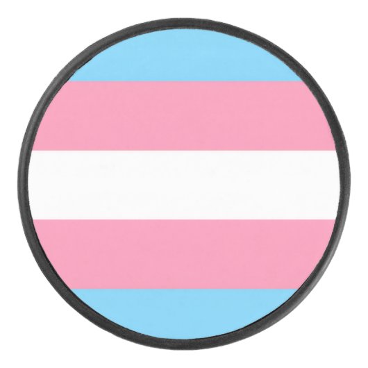 Trans flag style Puck (Vorderseite)
