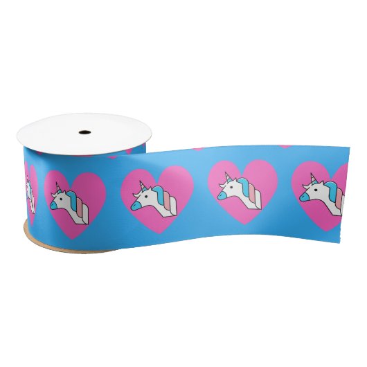 Trans Flag Unicorn Satinband (Spule)