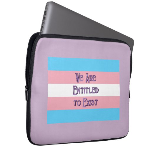 Trans-Flagge mit Laptop-Sieb Laptopschutzhülle (Vorne Rechts)