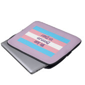 Trans-Flagge mit Laptop-Sieb Laptopschutzhülle (Vorne Knopf)