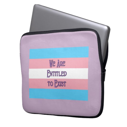 Trans-Flagge mit Laptop-Sieb Laptopschutzhülle (Vorderseite Links)