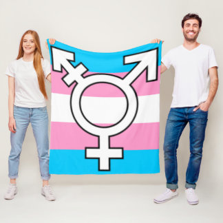 Trans-Flagge und Symbol-Gifting-Keule Fleecedecke