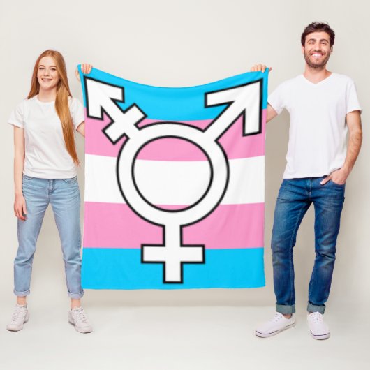 Trans-Flagge und Symbol-Gifting-Keule Fleecedecke (Beispiel)