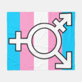 Trans-Flagge und Symbol-Gifting-Keule Fleecedecke (Vorderseite (Horizontal))