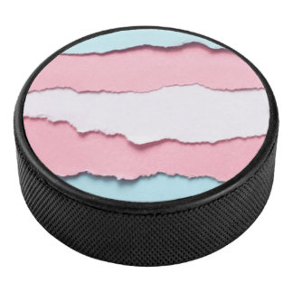 Trans-Flagge zerrissenes Design auf Hockey-Puck Eishockey Puck