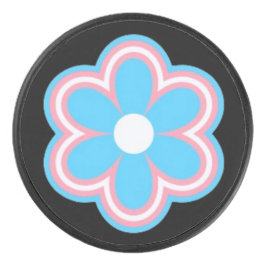 trans flower hockey puck