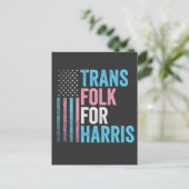 Trans Folk für Harris-Wahlen Transgender LGBT Postkarte (Stehend Vorderseite)