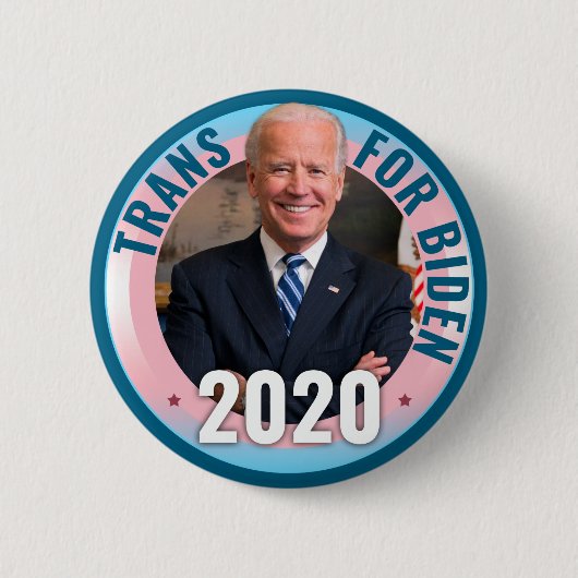 Trans für Joe Biden 2020 für Präsident - Demokrat Button (Vorderseite)