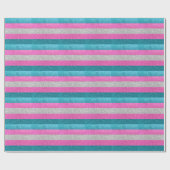 Trans Gay Pride Rosa Weiß und Blau Glitzer Geschenkpapier (Flach)