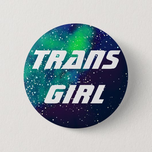 Trans Girl Customizable Galaxy Identity Button (Vorderseite)