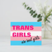 Trans Girls sind echte Girls Transgender Flag Postkarte (Stehend Vorderseite)