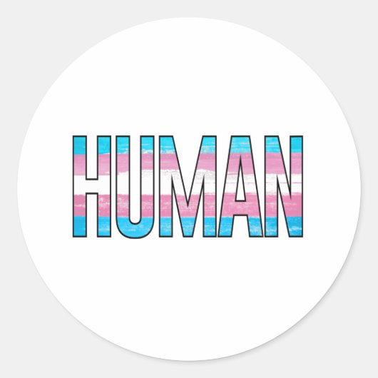 Trans Human Runder Aufkleber (Vorderseite)