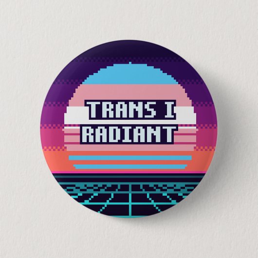 Trans I Strahlend Katalanischer Stolz Pixel Button (Vorderseite)