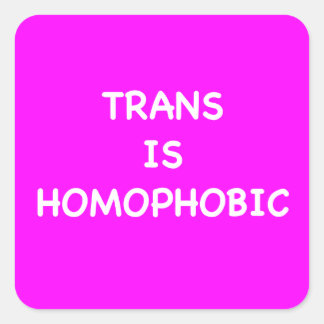 TRANS IS HOMOPHOBIC QUADRATISCHER AUFKLEBER