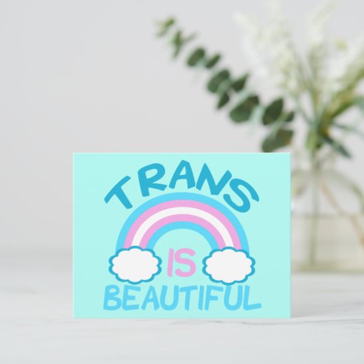 Trans ist schön postkarte (Stehend Vorderseite)
