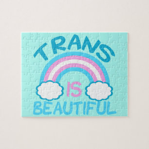 Trans ist wunderschön Transgender Rainbow Puzzle
