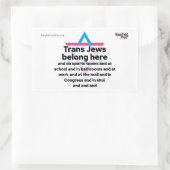 Trans Jews Belong Everywhere Rechteckiger Aufkleber (Tasche)