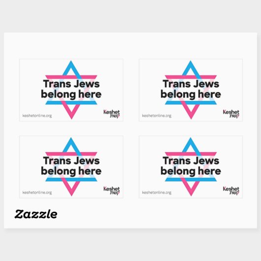 Trans Jews Belong Here sticker (Blatt)