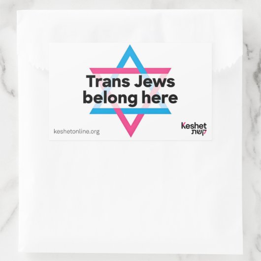 Trans Jews Belong Here sticker (Tasche)