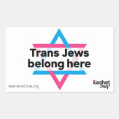 Trans Jews Belong Here sticker (Vorderseite)