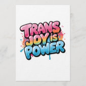 Trans Joy Is Power Art Pride Quote Design Einladung (Vorderseite)