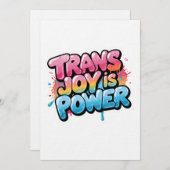 Trans Joy Is Power Art Pride Quote Design Einladung (Vorne/Hinten)