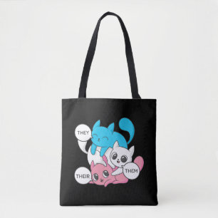 Trans Katzen Sie Ihre Pronomen Transgender II Tasche