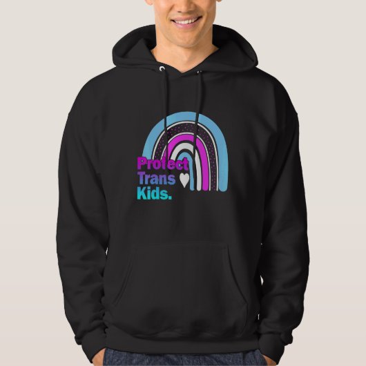 Trans Kid Pride Lgbt Rainbow schützen Hoodie (Vorderseite)