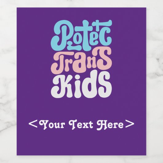 Trans Kids Flasche Etikett (Einzelnes Label)