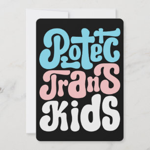 Trans Kids Flat Grußkarte schützen Einladung