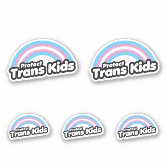 Trans Kids schützen - Regenbogen Aufkleber (Vorderseite)