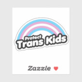 Trans Kids schützen - Regenbogen Aufkleber (Blatt)