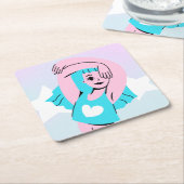 Trans-Kunst auf Papier-Getränkeuntersetzer Rechteckiger Pappuntersetzer (angewinkelt)