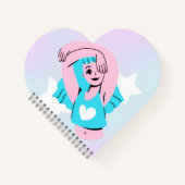 trans Kunstdesign auf herzförmigem Notizbuch (Vorderseite)