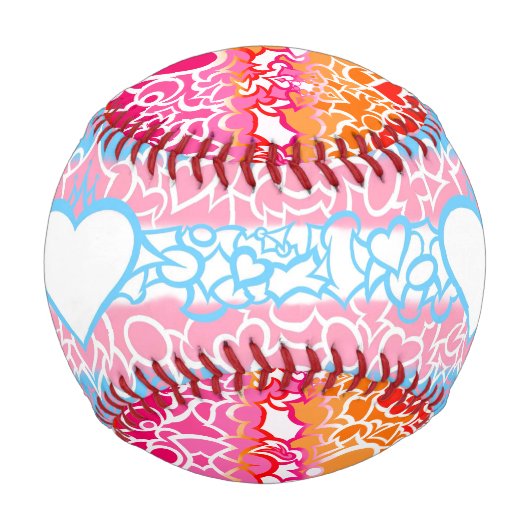 Trans Lesbian Pride Squiggles Baseball (Vorderseite)