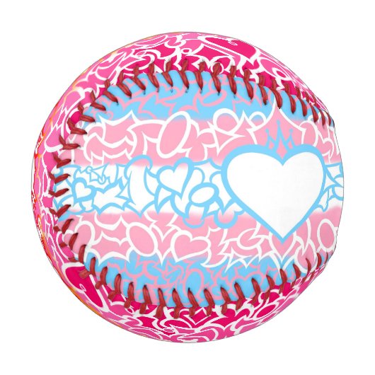 Trans Lesbian Pride Squiggles Baseball (Vorderseite Links)