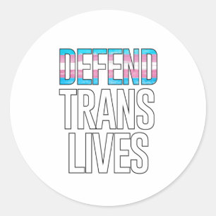 Trans Lives verteidigen Runder Aufkleber