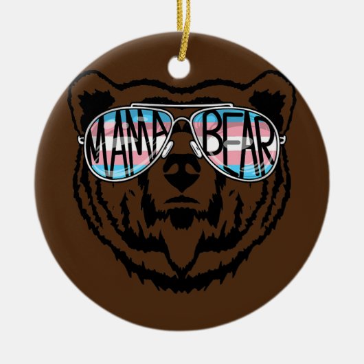 Trans Mama Bear Proud Mama Ally Transgender Keramik Ornament (Vorne)