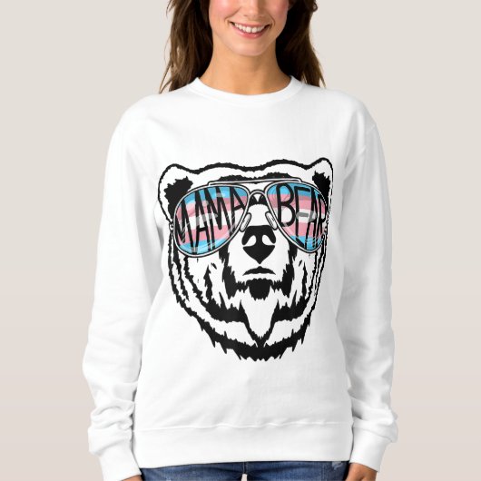 Trans Mama Bear Proud Mama Ally Transgender Rainbo Sweatshirt (Vorderseite)