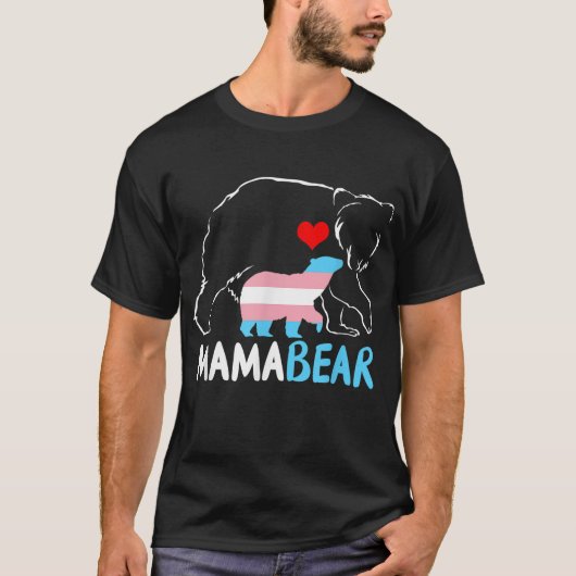 Trans Mama Bear Proud Mama Rainbow Transgender Mot T-Shirt (Vorderseite)