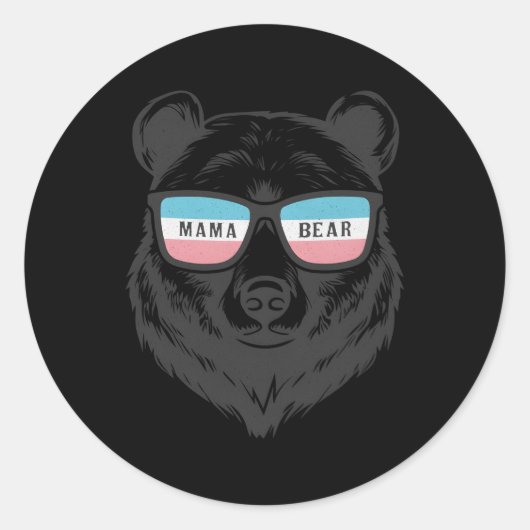 Trans Mama Bear Proud Transgender Ally Mama Transf Runder Aufkleber (Vorderseite)
