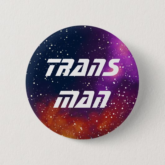 Trans Man Customizable Galaxy Identity Button (Vorderseite)