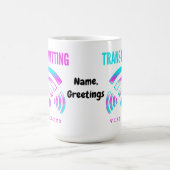 Trans-mitting Visibility Modern Glitch Transgender Kaffeetasse (Mittel)